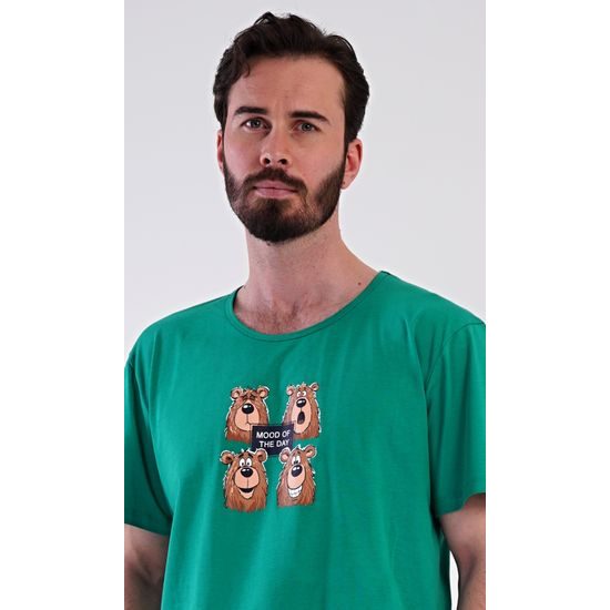 Pánské pyžamo šortky Méďa Happy - zelená