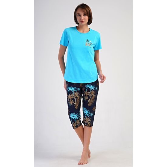 Dámské pyžamo kapri Tropicana - tyrkysová