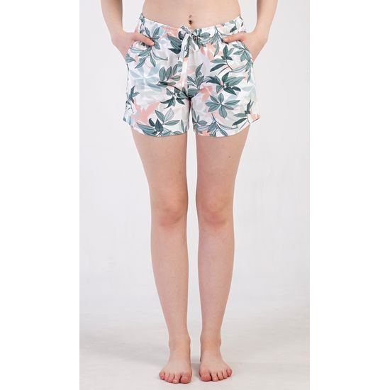 Dámské pyžamové šortky Listy - tmavě modrá