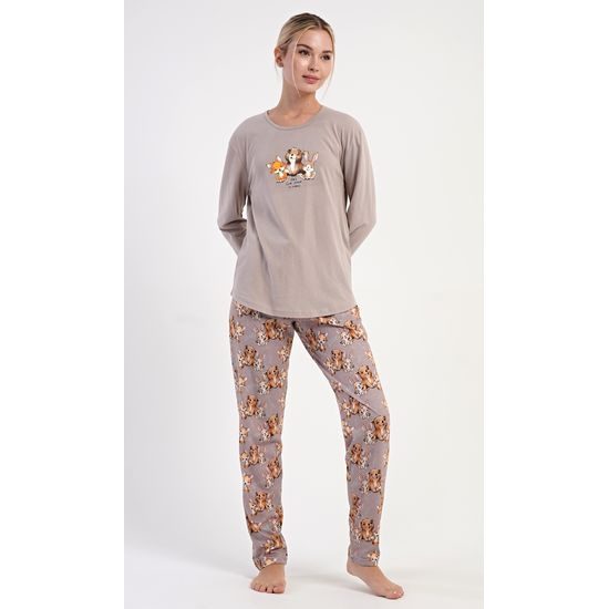 Dámské pyžamo dlouhé Olivia - světle lososová