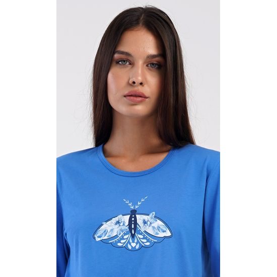 Dámské pyžamo dlouhé Dominika - modrá