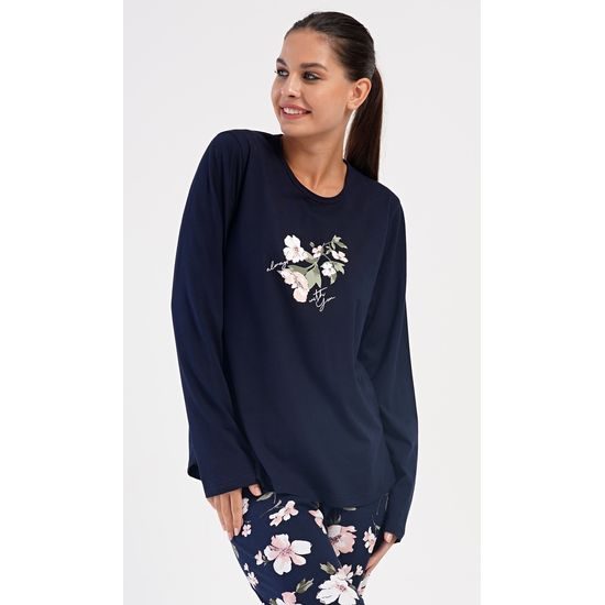 Dámské pyžamo dlouhé Alice - tmavě modrá