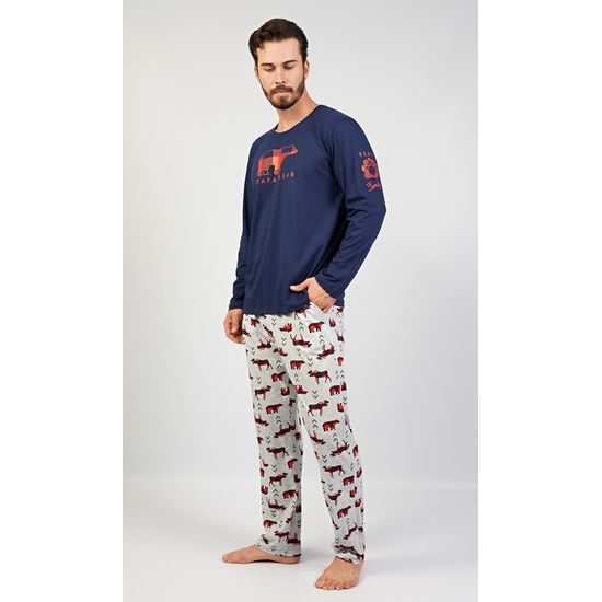 Pánské pyžamo dlouhé Papa bear - tmavě modrá