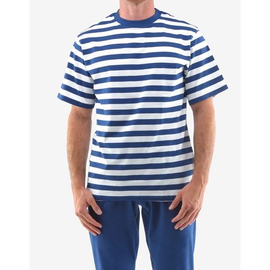 Pánské pyžamo krátký rukáv, dlouhé kalhoty 79140P - lékořice bílá