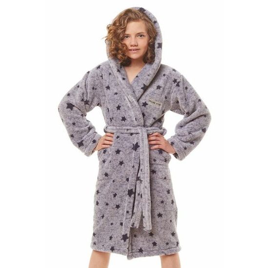 Dívčí župan Dream star šedý s hvězdičkami