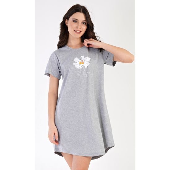 Dámská noční košile s krátkým rukávem Helena - šedá
