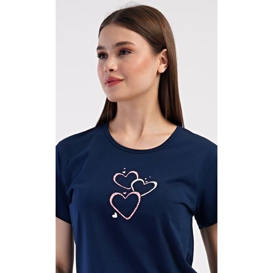 Dámské pyžamo kapri Srdce - tmavě modrá