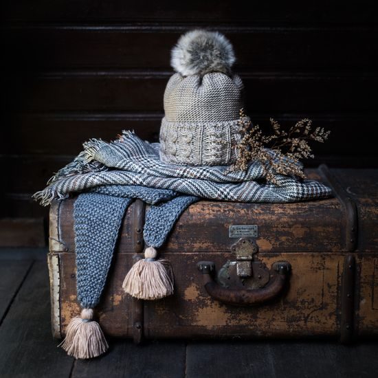 Zimní čepice s bambulí, růžová