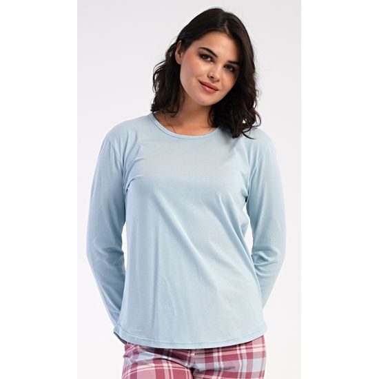 Dámské pyžamo dlouhé Dominica - světle modrá