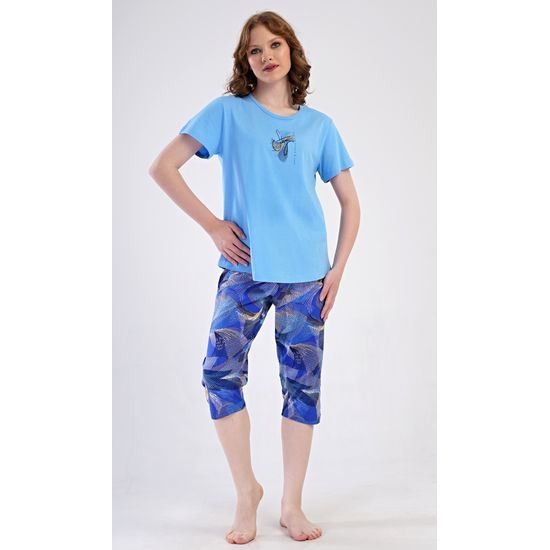 Dámské pyžamo kapri Eliza - modrá