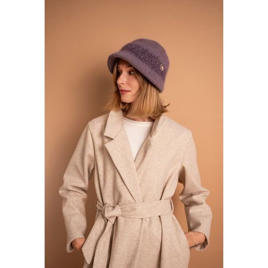 Slušivý baret - levandulový