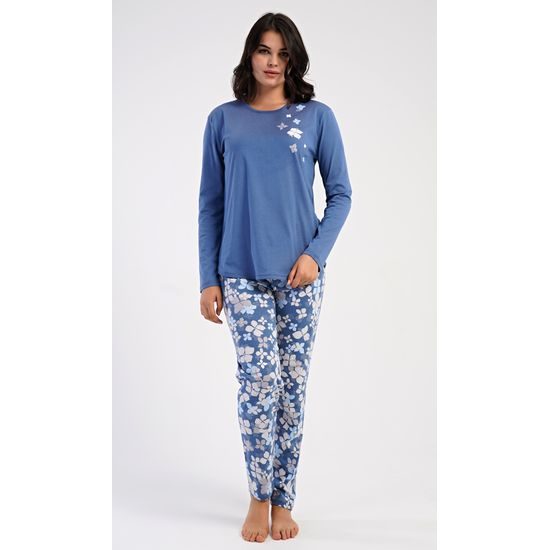 Dámské pyžamo dlouhé Joanne - modrošedá