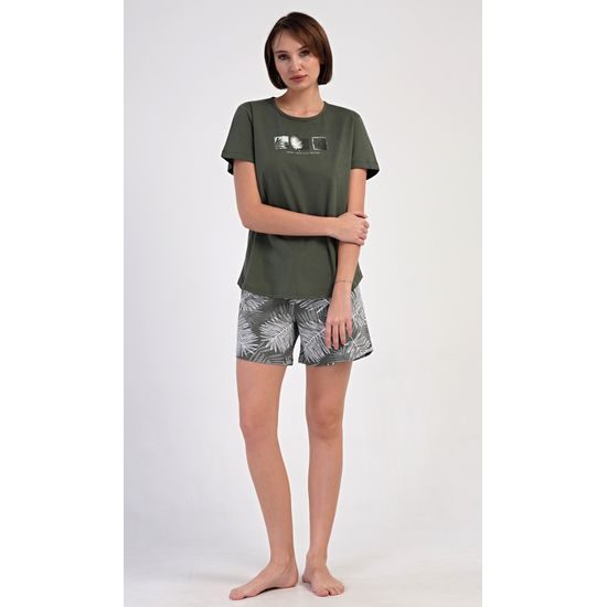 Dámské pyžamo šortky Barbora - khaki