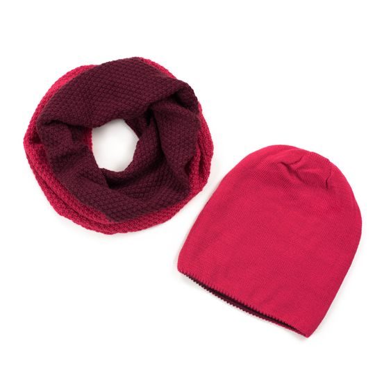 Sada nákrčník a čepice Double modrožlutá