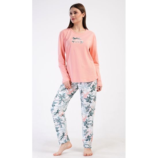 Dámské pyžamo dlouhé Melinda - lososová