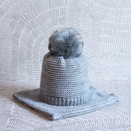 Sada čepice s nákrčníkem hnědá