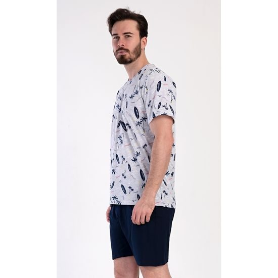 Pánské pyžamo šortky Surfing - šedá