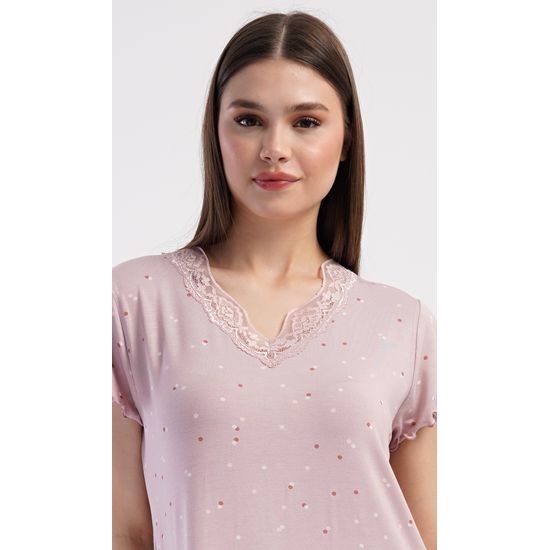 Dámská noční košile s krátkým rukávem Isabela - starorůžová