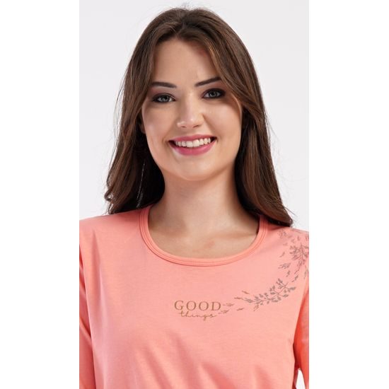 Dámské pyžamo dlouhé Good things - meruňková