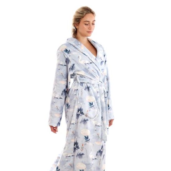 Dámský dlouhý župan s šálovým límcem Yuna Jeřábi