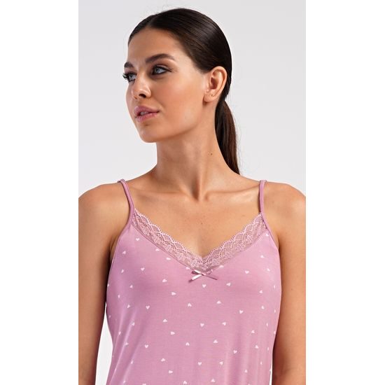 Dámská noční košile na ramínka Ingrid - starorůžová
