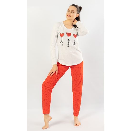 Dámské pyžamo dlouhé I love you - světle šedá