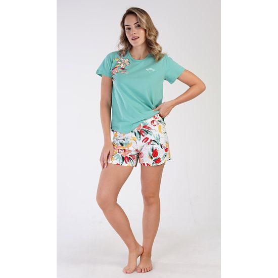 Dámské pyžamo šortky Sofie - zelená