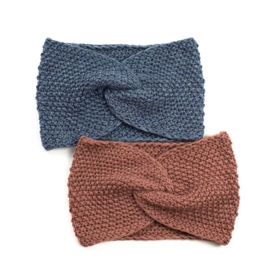 Podzimní pletená čelenka světle béžová