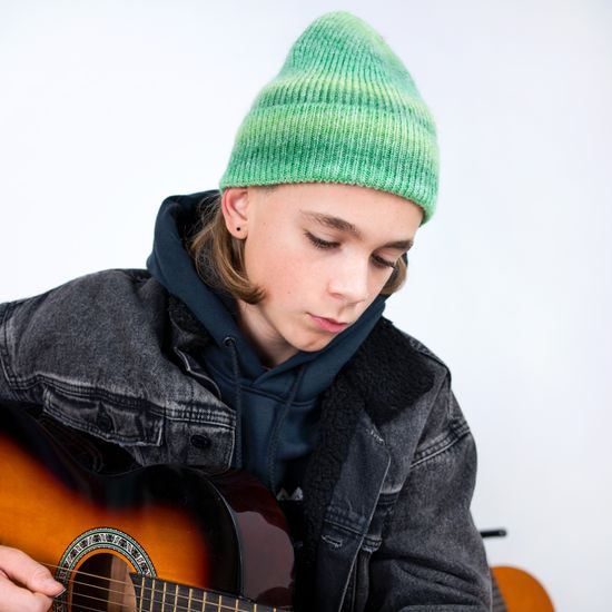 Teplá čepice na zimu zelená