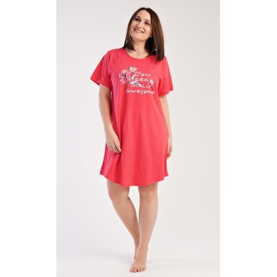 Dámská noční košile s krátkým rukávem Casandra - světle šedá