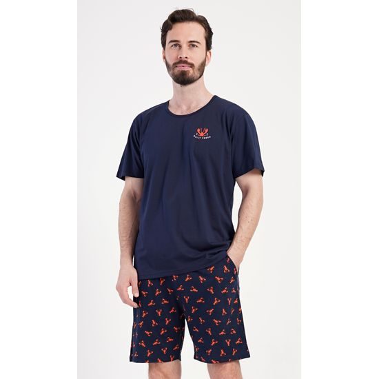 Pánské pyžamo šortky Rudolf - tmavě modrá