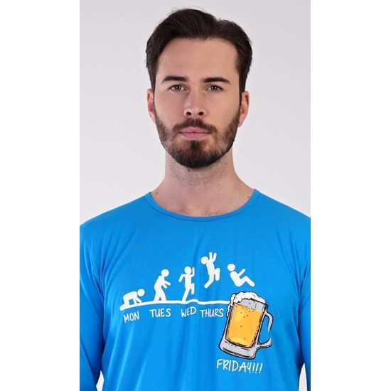 Pánské pyžamo dlouhé Filip - modrá