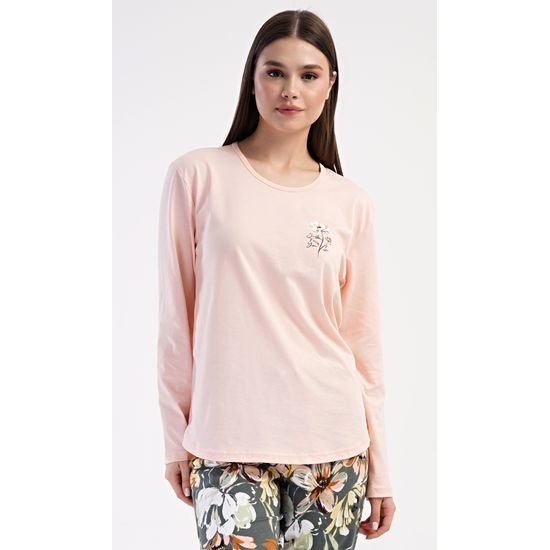 Dámské pyžamo dlouhé Mariana - světle lososová