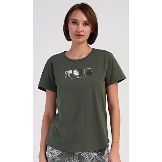 Dámské pyžamo šortky Barbora - khaki