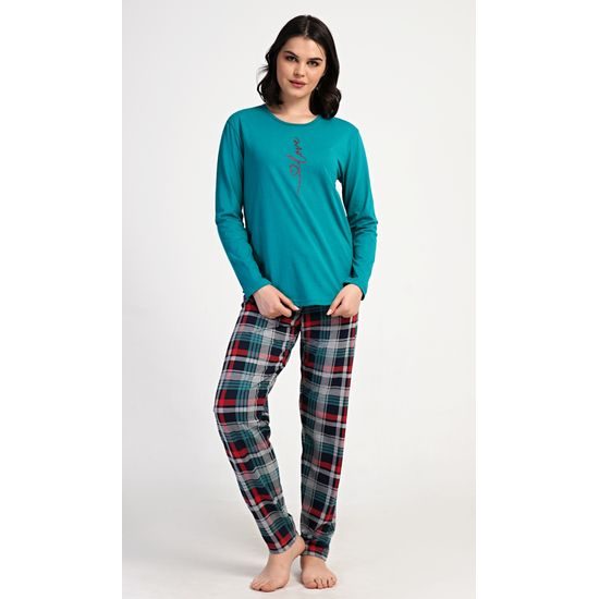 Dámské pyžamo dlouhé Love - petrolejová