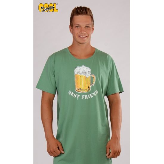 Pánská noční košile s krátkým rukávem GAZZAZ Pivo - zelená