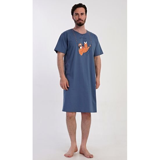 Pánská noční košile s krátkým rukávem Pohodář - mátová