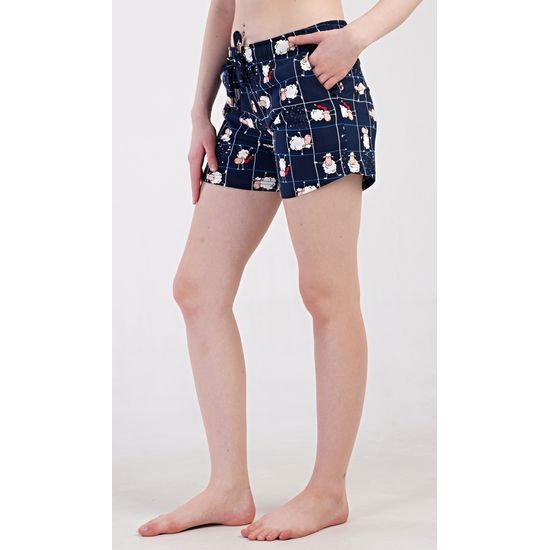 Dámské pyžamové šortky Ovečky - tmavě modrá