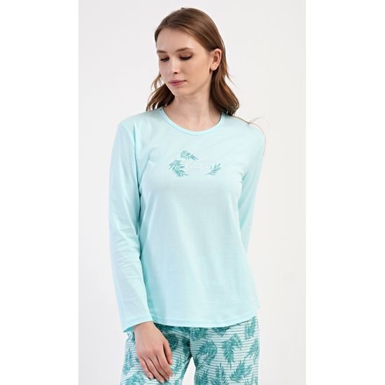 Dámské pyžamo dlouhé Denisa - mentolová