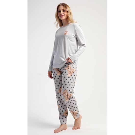 Dámské pyžamo dlouhé Poppy - šedá