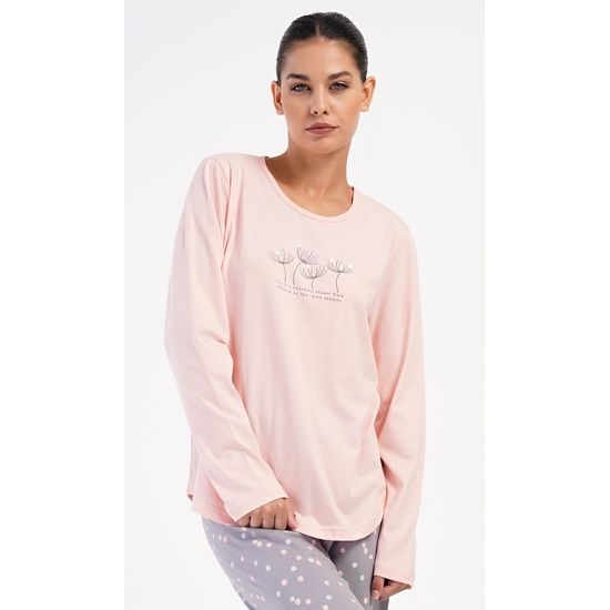 Dámské pyžamo dlouhé Petra - světle lososová