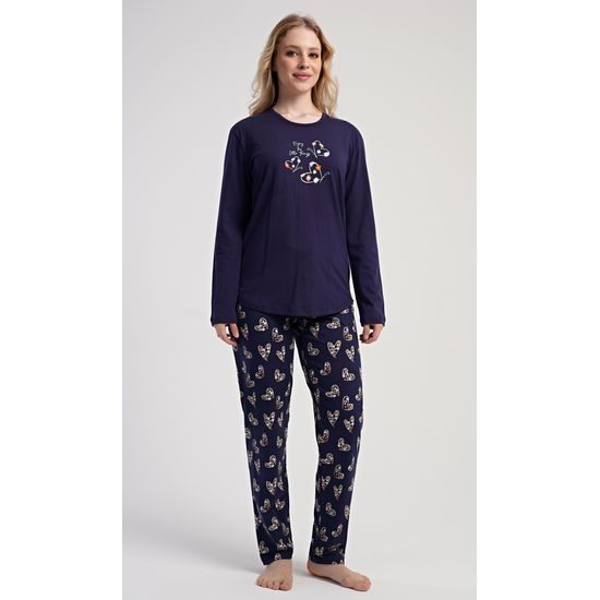 Dámské pyžamo dlouhé Sarah - tmavě modrá