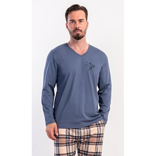 Pánské pyžamo dlouhé Paul - tmavě šedá