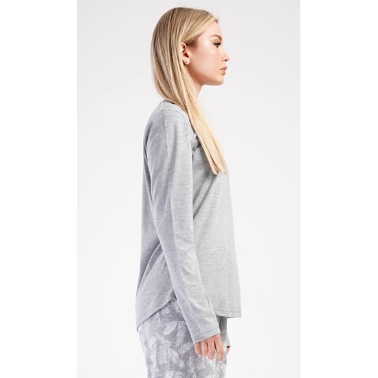 Dámské pyžamo dlouhé Peříčko - šedá