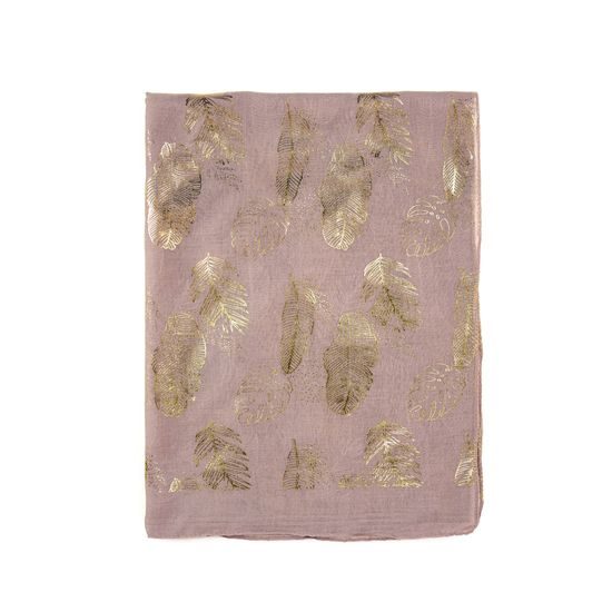 Dámská růžová šála zdobená květinovým motivem