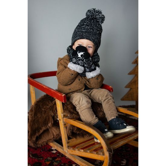 Čepice, nákrčník - černobílá