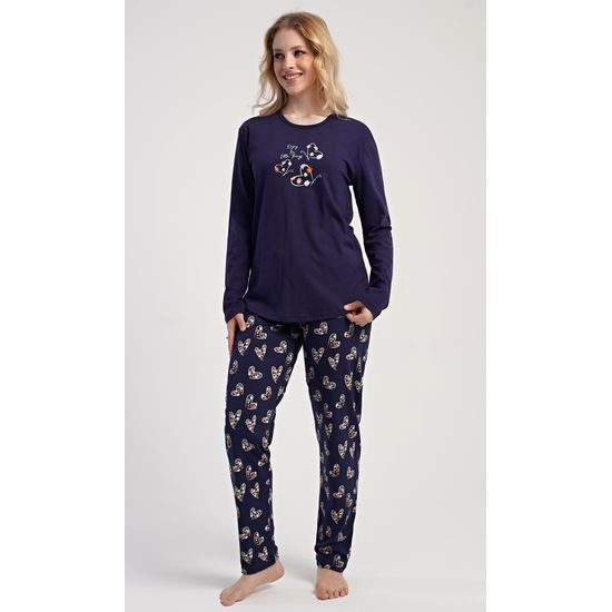 Dámské pyžamo dlouhé Sarah - tmavě modrá