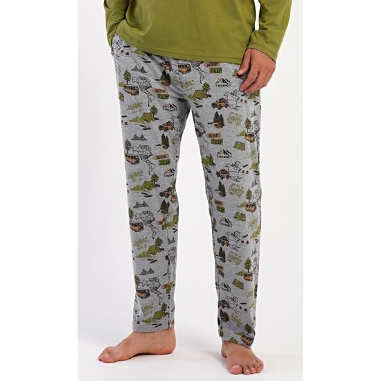 Pánské pyžamo dlouhé Adventure - khaki