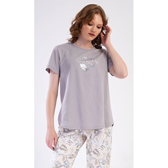 Dámské pyžamo kapri Alex - šedá