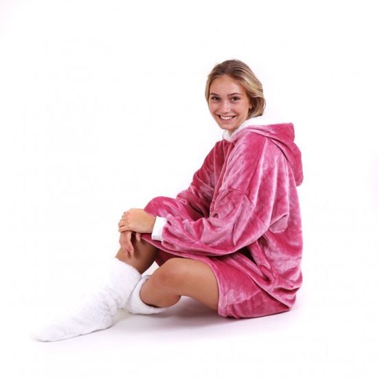 Stylová domácí oversize mikina SIENA růžová